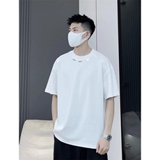 夏季280g重磅纯棉短袖手工钢标定制T恤T2450-特批33，男装T恤，星座1213