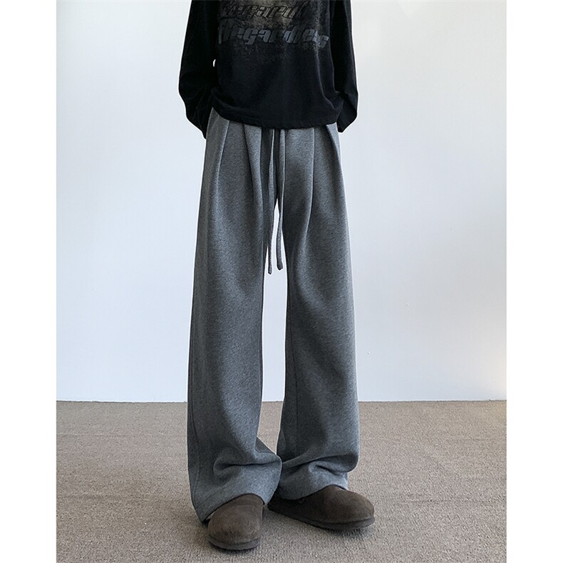 秋季老钱工字褶弯刀卫裤地毯景XZ604-K133-特P35控68,男装休闲裤,星座604