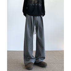 秋季老钱工字褶弯刀卫裤地毯景XZ604-K133-特P35控68，男装休闲裤，星座604