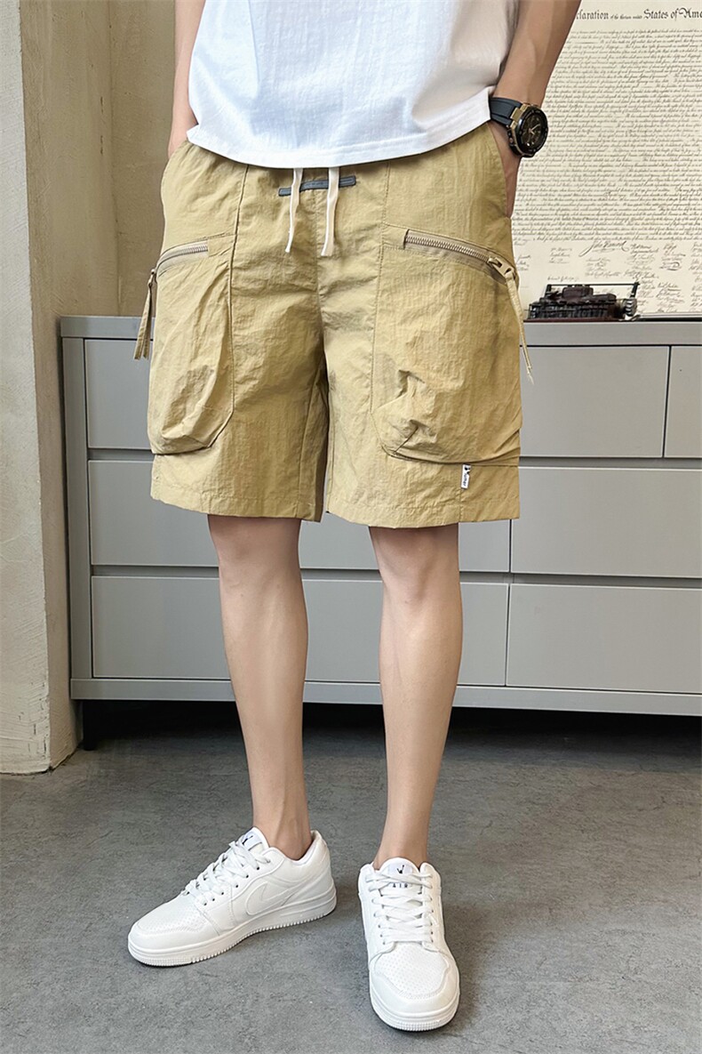 抖音速干斜拉链口袋五分裤男工装短裤DS-A329-K915-P38,男装牛仔裤,电商A329