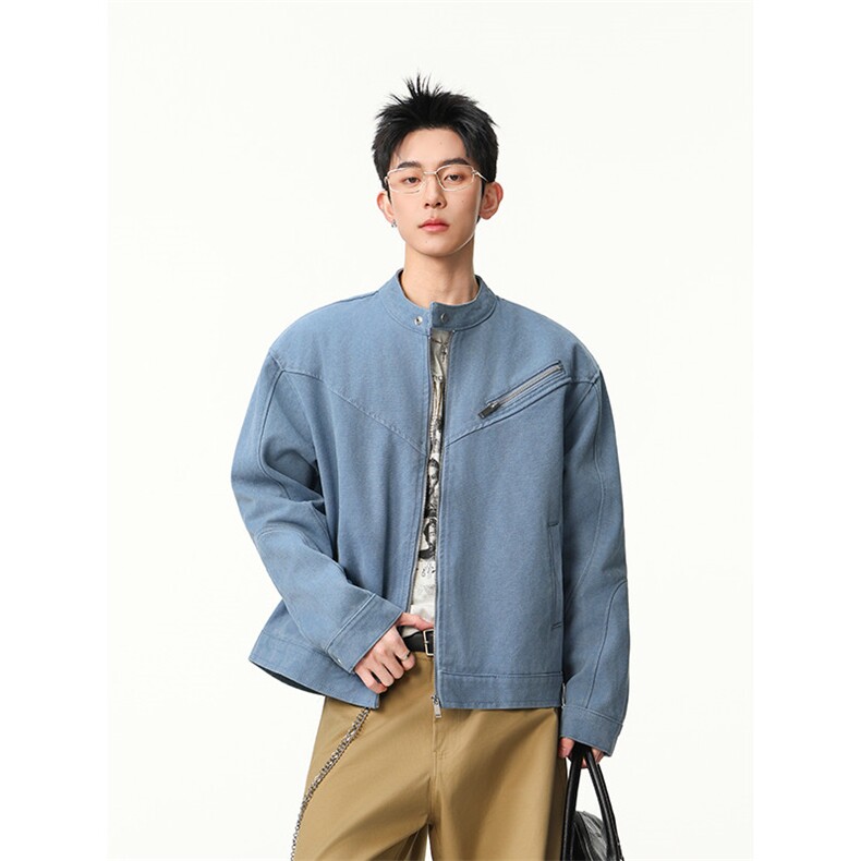 水洗牛仔外套男款春美式痞帅上衣服宽松休闲工装夹克JK1323-P98,男装工装外套,星座1103-3