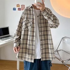 抖音品质秋季A177-CS30-P50格子衬衫85%涤纶.5%氨纶.10%棉，男装衬衫，电商A177