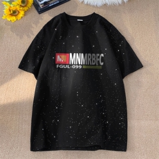 量大优供抖音视频支持得物配合二开美式满天星亮片短袖T恤MTX558，男装T恤，电商A486