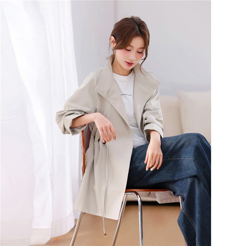 中长宽风衣外套女2026新款休闲时尚,女装风衣,鑫源服饰