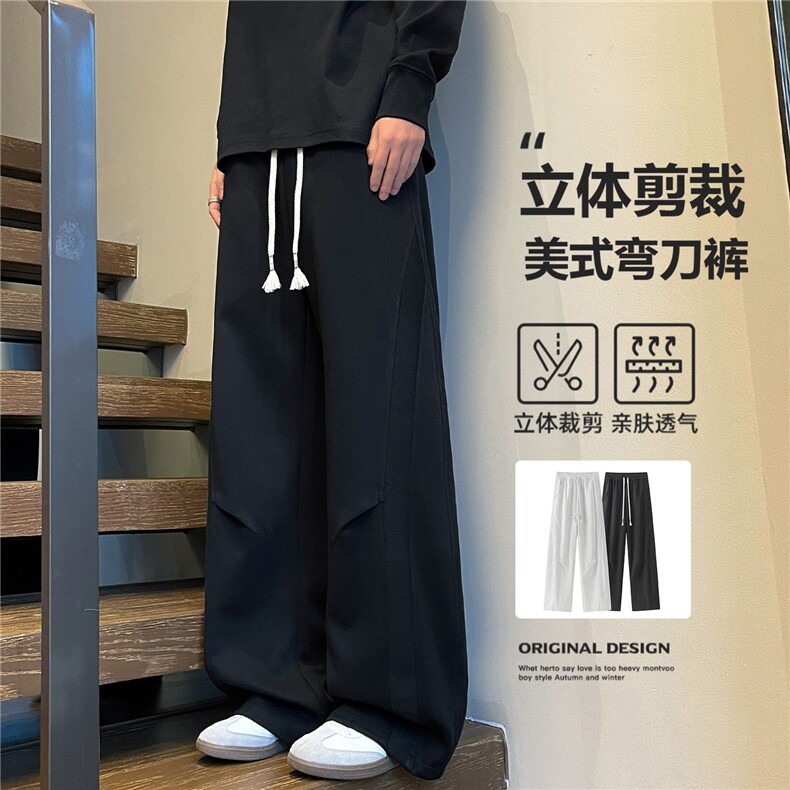 春季新款工装裤男宽松休闲直筒运动裤弯刀裤KZ635-P50图片