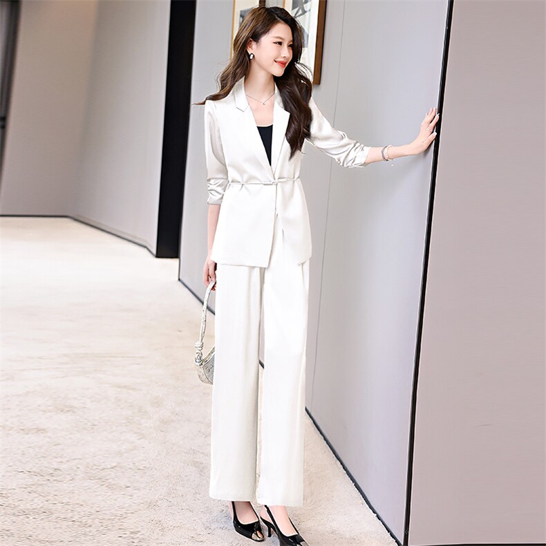 高级感职业套装女2024年夏季新款时尚气质女神范西装阔腿裤两件套,女装套装/套裙,时尚俏佳人
