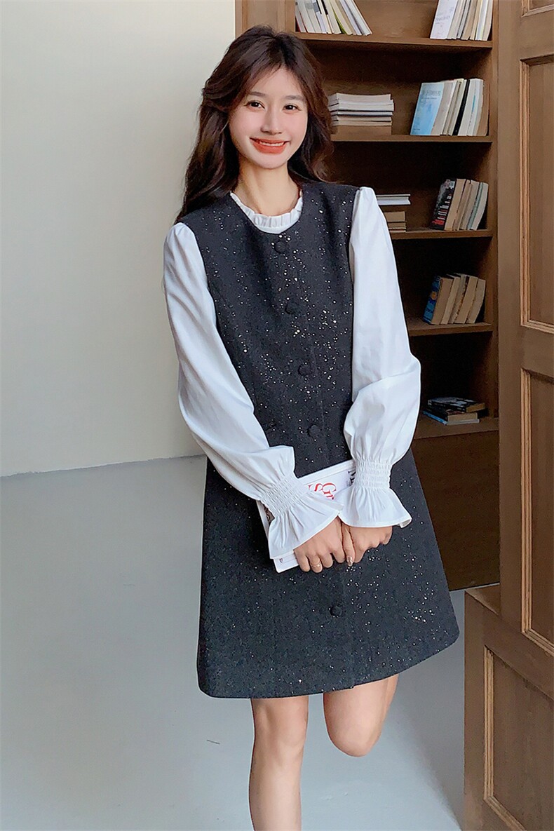 大方得体一整套穿搭背心裙两件套女2025年春季新款小香风时尚套装,女装套装/套裙,浪娴服饰