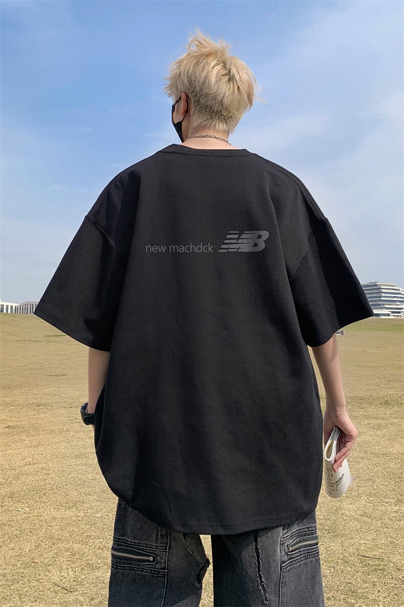 已注册/夏季外景纯棉ins韩版宽松短袖T恤男潮重磅打底DT00140/P25,男装T恤,电商B316