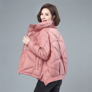 立领棉衣女短款2021新款秋冬中年妈妈小棉袄百搭加厚外套羽绒棉服图片