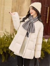 2025年冬季90白鸭绒羽绒服保暖厚款韩版网红通勤简约中长款休闲风，女装羽绒服，众宇琦