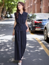 时尚套装女2025夏新款高级感气质轻熟风洋气马甲休闲阔腿裤两件套，女装套装/套裙，难舍钰依