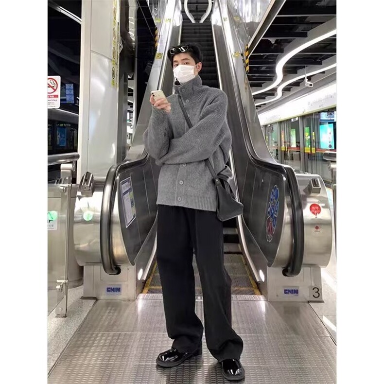 立领毛衣开衫高品质鹿毛绒针织衫M-3XL网络图MY1024-P45,男装针织衫/毛衣,星座301C-5