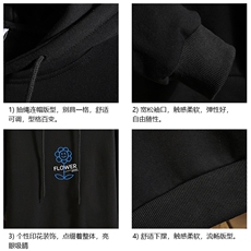 纯棉连帽卫衣男大码运动帽衫宽松薄砖墙WY2274-P35，男装卫衣，电商A040A