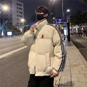 情侣冬装 港风织带棉服 刺绣logo棉衣休闲加厚外套男 G1105 P118图片