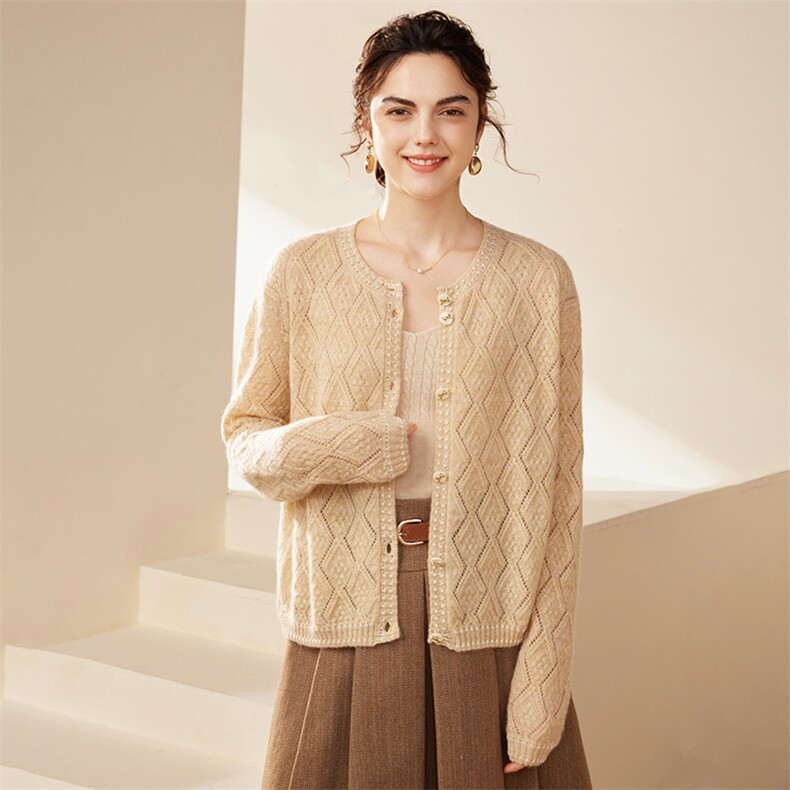 2024秋冬新款羊绒衫女羊绒长袖宽松百搭毛衣，女装羊绒衫，品秋羊绒