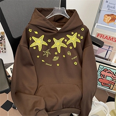 韩系慵懒风海星印花套头连帽卫衣女秋季新款巨好看宽松休闲帽衫，男装卫衣，星座1210-1