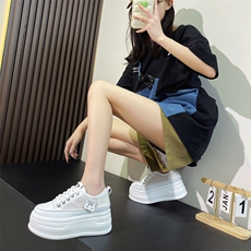 板鞋女内增高女鞋7cm松糕厚底2024夏季真皮新款小码网面小白鞋女，女鞋休闲鞋，电商A223