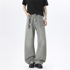 xz905-Z097#-特P-38美式高街宽松阔腿牛仔裤，男装牛仔裤，星座905