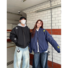 棒球服夹克男女韩版潮流字母刺绣宽松2025春季ins外套W6506-P63，男装夹克，星座412-1