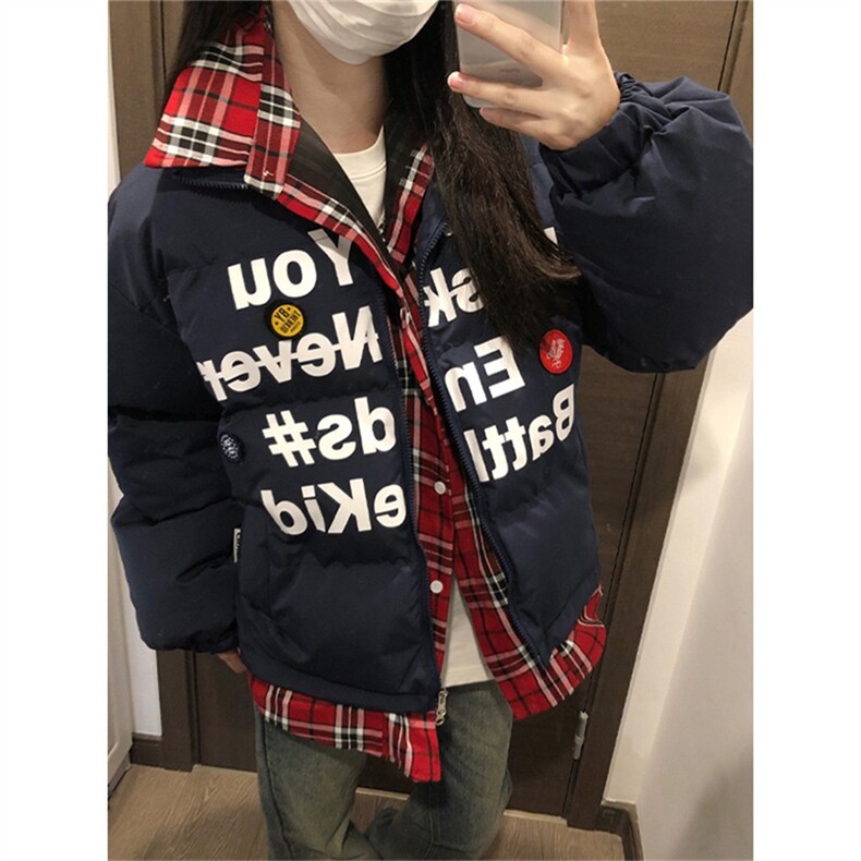 假两件短款棉服男款冬时尚慵懒潮流流行日系新款棉衣LW2100-P70图片