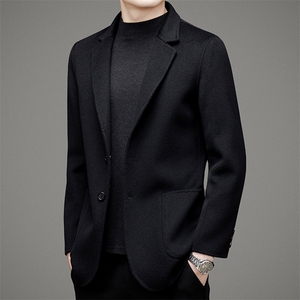 D6601秋冬2023年男士澳毛毛呢大衣羊毛呢子双面尼西装小西服P458图片