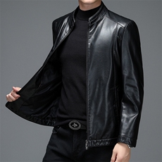 BH21770钱塘2020-2中年男士春秋新款时尚休闲商务皮衣夹克P127，男装皮衣，钱塘207-2