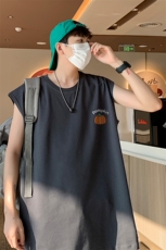 直播抖音乌梅紫重磅纯棉250克男无袖背心T恤T501P28控39，男装背心/马甲，电商C408(原B339-1)