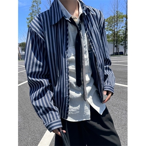 XZ1005-1-TTH0057-批85-条纹垫肩夹克外套