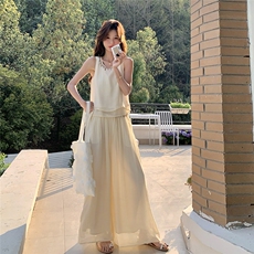 :夏装新款时尚甜美无袖背心阔腿裙裤套装2C135-8812P155K228，女装套装/套裙，2C135