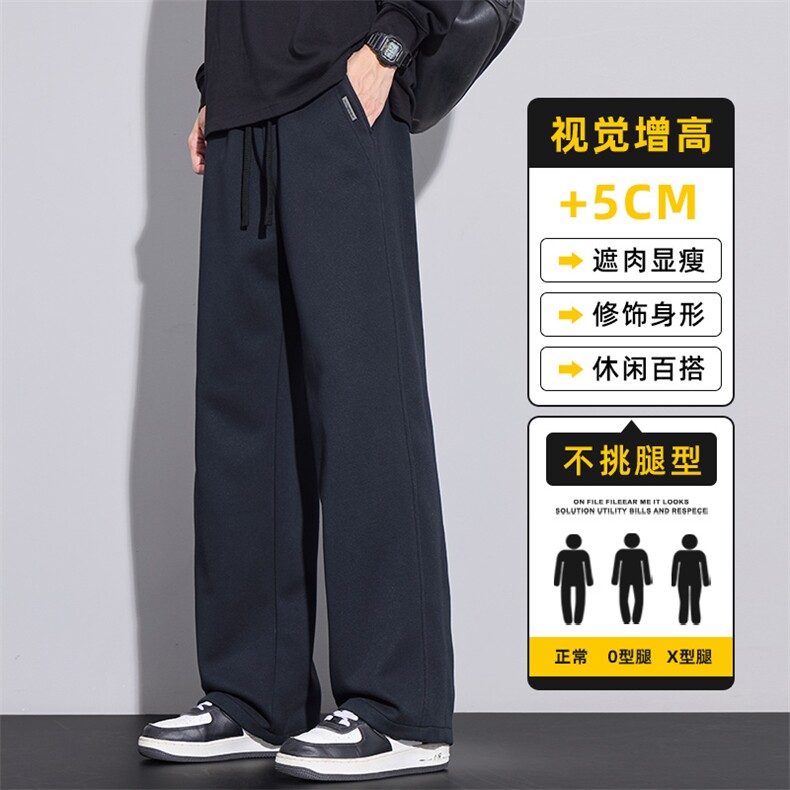 秋季男款青少年休闲运动裤松紧直筒裤卫裤垂顺宽松裤子Z2573-P45图片