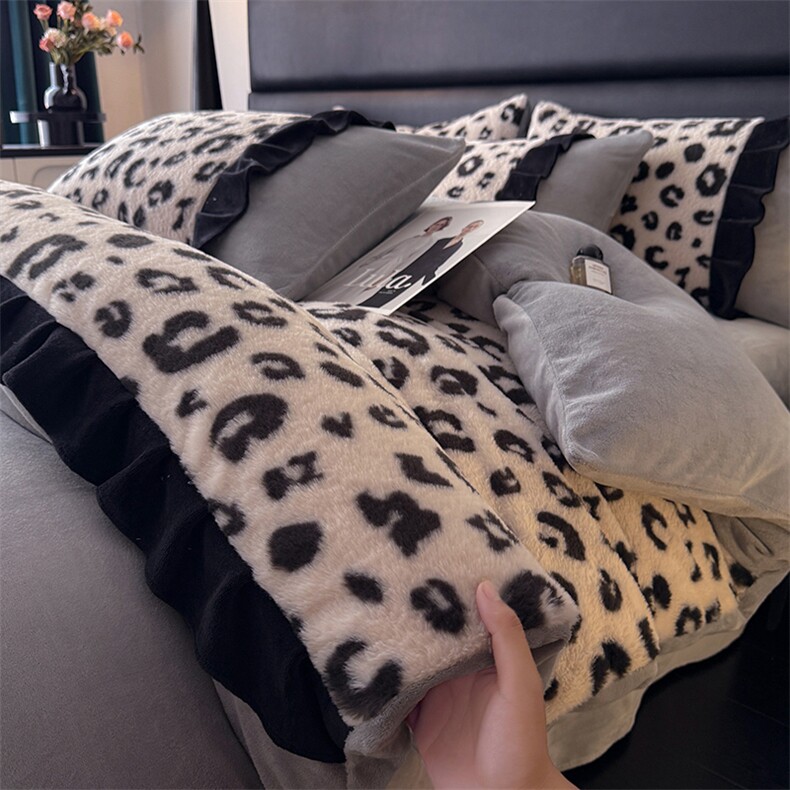 新款兔绒牛奶绒四件套-魅惑，床品套件，一起卖家纺