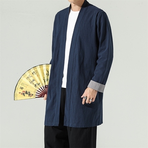 2025秋季风中长款棉麻披风男休闲外套无影墙 A203-NB25P75图片