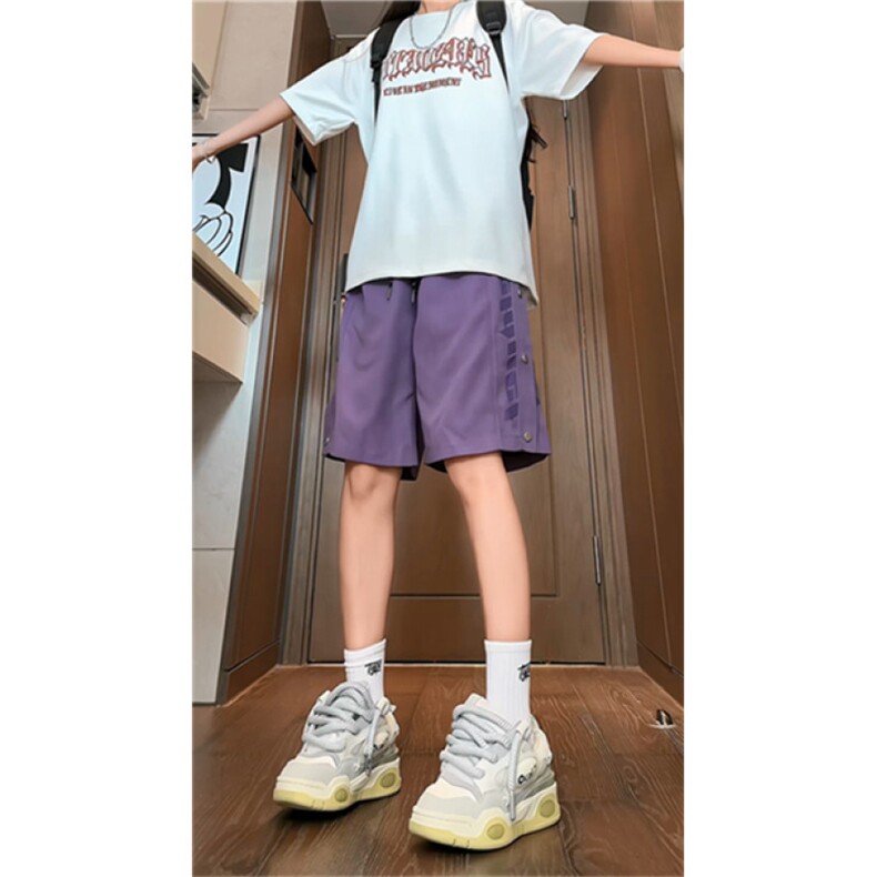 夏季休闲裤男 高街排扣短裤运动五分裤DK097/P4568图片