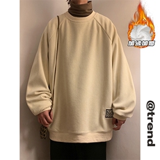 2025冬季新款港风黄墙大码圆领加绒超厚卫衣M-5XHW23905-特P35，男装卫衣，电商A022