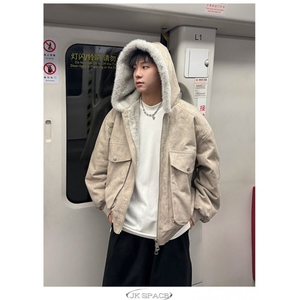 网图大理石座山雕棉服男美式cleanfit加绒连帽外套MY81848-特P105图片