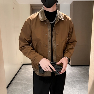 B216 JK8206 P100 2025秋装新款男士假两件夹克外套图片