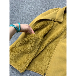 高品秋冬情侣双层复合加绒加厚摇粒绒立领夹克外套男女A1066-P56