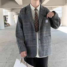 毛呢格西装男2021秋季新款修身西服外套韩版帅气休闲W1866-P62，男装西服，星座512-4