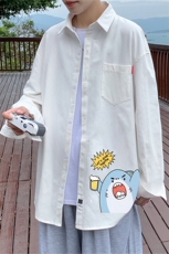 春季长袖衬衫男宽松港风衬衣男外套男CSCS274-P35，男装衬衫，电商B371