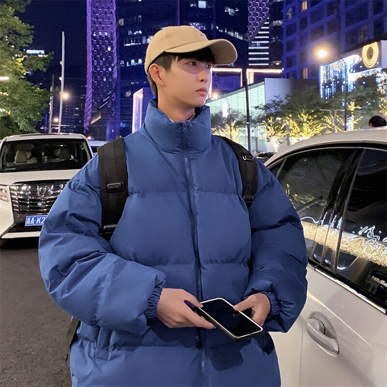 冬季加厚纯色立领棉衣男棉服棉袄青年潮A266-P03-P30特批黑色P35,男装棉衣,电商A266