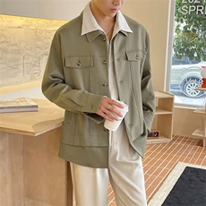 春秋季宽松工装上衣服痞帅气外套男翻领短款休闲夹克男士JKA18，男装夹克，星座1116A-2（原606A-1）