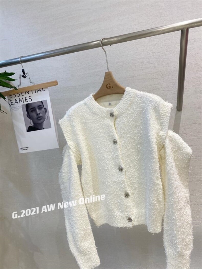 新款韩版颗粒毛巾面料针织开衫均码现货，其它，G