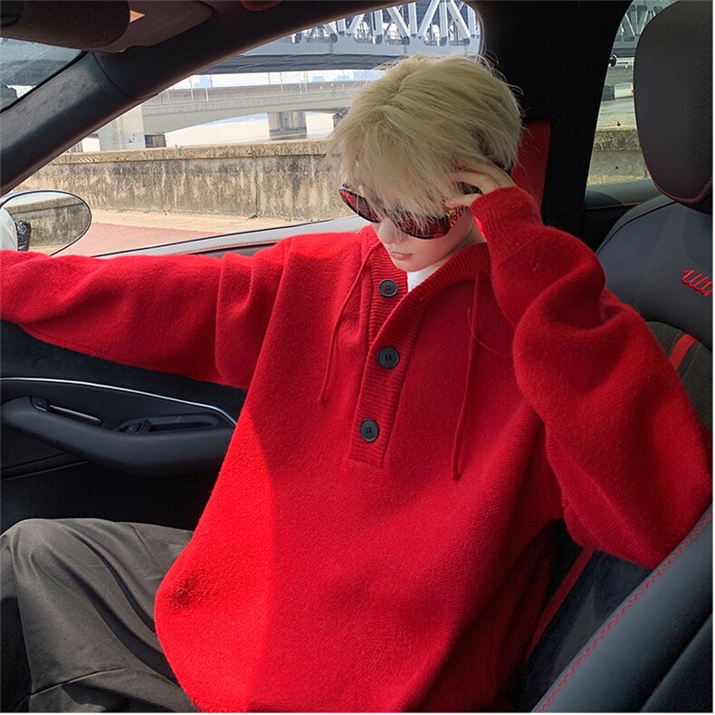 毛衣男秋冬新款港风宽松连帽针织毛衫MYA2-P65，男装针织衫/毛衣，星座214-3