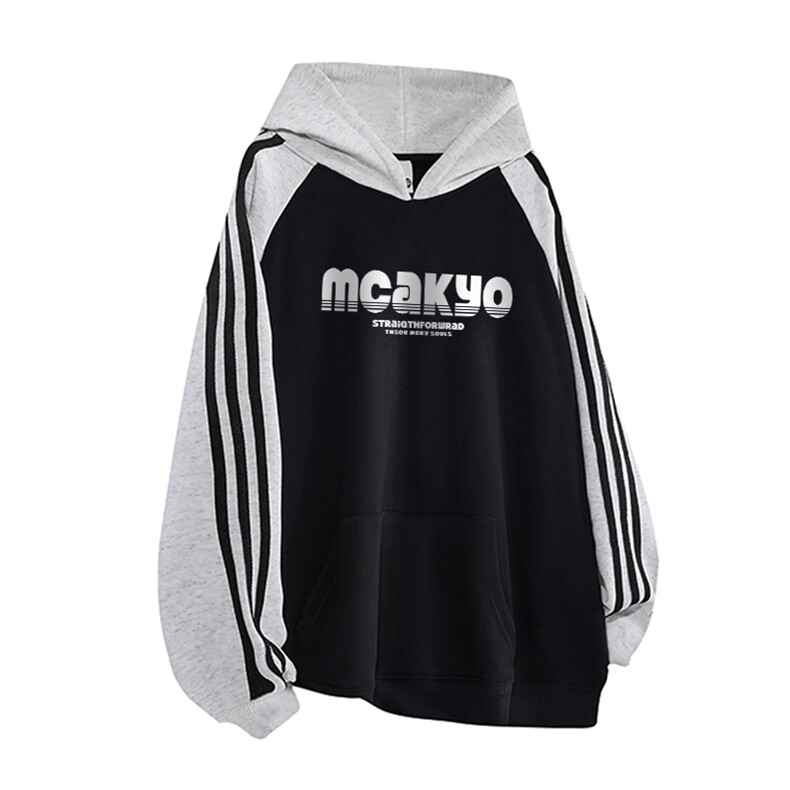 抖音得物高品质支持退换480克全棉加绒加厚宽松织带印花卫衣A0802，男装卫衣，电商A443