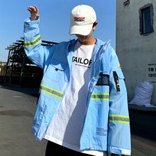 709-F023-P6020夏装情侣机能反光条外套街头潮牌休闲连帽防晒衣，男装夹克，星座709
