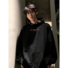 美式刺绣卫衣男秋冬加绒美式潮牌高级感连帽衫AW05-P47，男装卫衣，星座208-5