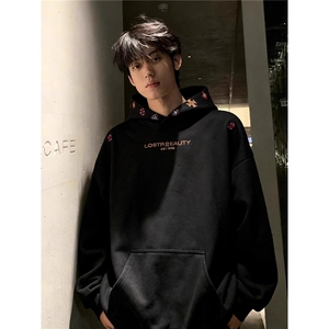 美式刺绣卫衣男秋冬加绒美式潮牌高级感连帽衫AW05-P47图片