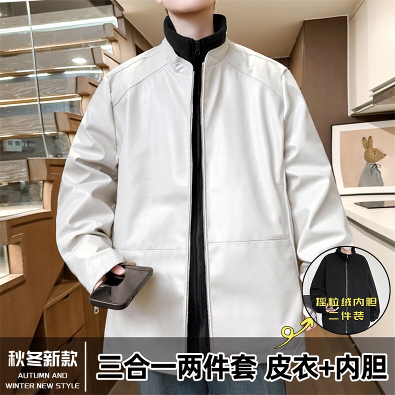 三合一两件套冬季加厚皮棉衣男士棉袄立领外套A266-PYT0051-P120图片
