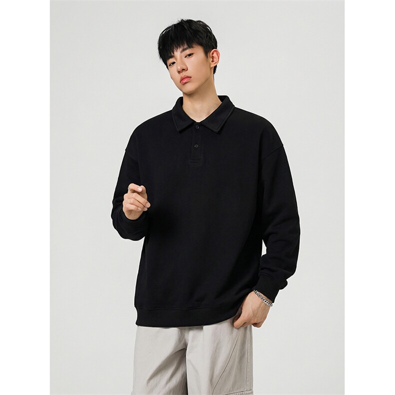 抖音得物高品质二开26春装美式高街结构设计POLO翻领卫衣外套W77，男装Polo衫，电商A486