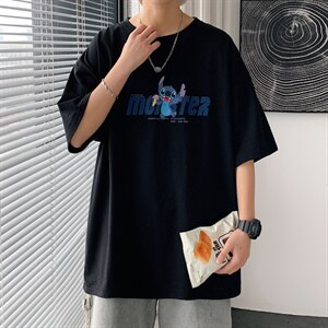 ！2021夏季新款男士短袖T恤宽松百搭五分半袖体恤衫T2153P25图片